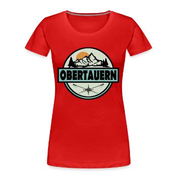 Obertauern - Frauen Premium Bio T-Shirt - Rot - Vorne - Mia (176cm)
