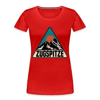 Zugspitze - Frauen Premium Bio T-Shirt - Rot - Vorne - Mia (176cm)
