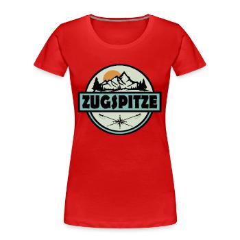 Zugspitze - Frauen Premium Bio T-Shirt - Rot - Vorne - Mia (176cm)