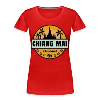Chiang Mai Thailand - Frauen Premium Bio T-Shirt - Rot - Vorne - Mia (176cm)