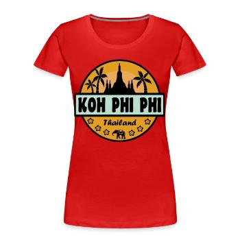 Koh Phi Phi Thaïlande - T-shirt bio Premium Femme - rouge - Devant - Mia (176cm)