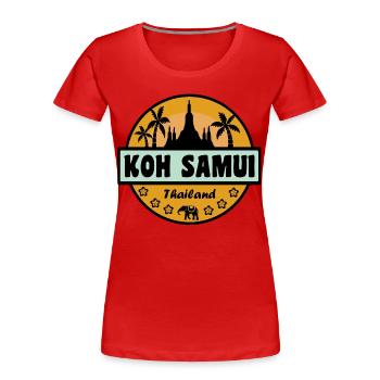 Koh Samui, Thaïlande - T-shirt bio Premium Femme - rouge - Devant - Mia (176cm)