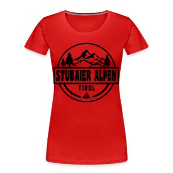 Stubaier Alpen - Frauen Premium Bio T-Shirt - Rot - Vorne - Mia (176cm)