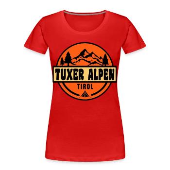 Tuxer Alpen - Frauen Premium Bio T-Shirt - Rot - Vorne - Mia (176cm)