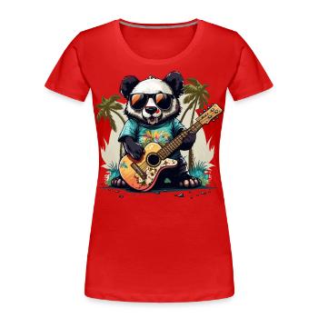 Cool Panda - Women's Premium Organic T-Shirt - red - Front - Mia (176cm)