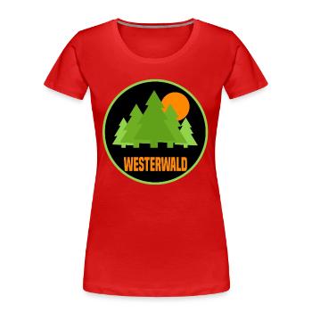 Westerwald orange - Frauen Premium Bio T-Shirt - Rot - Vorne - Mia (176cm)