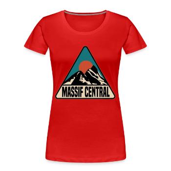 Massif central - T-shirt bio Premium Femme - rouge - Devant - Mia (176cm)