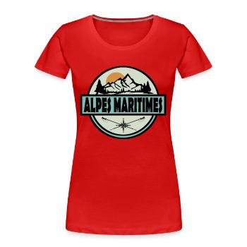 Alpes Maritimes 02 - Women's Premium Organic T-Shirt - red - Front - Mia (176cm)