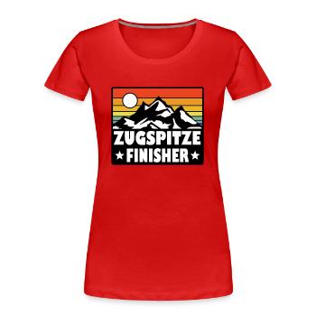 Zugspitze Finisher - Frauen Premium Bio T-Shirt - Rot - Vorne - Mia (176cm)
