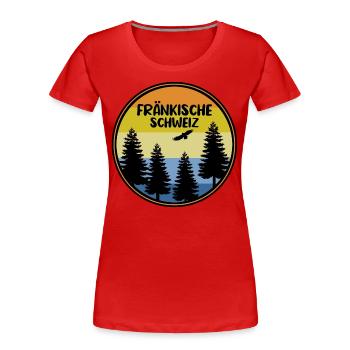 Fränkische Schweiz - Frauen Premium Bio T-Shirt - Rot - Vorne - Mia (176cm)