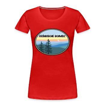 Fränkische Schweiz - Frauen Premium Bio T-Shirt - Rot - Vorne - Mia (176cm)