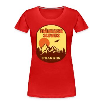 Fränkische Schweiz - Frauen Premium Bio T-Shirt - Rot - Vorne - Mia (176cm)