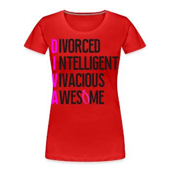 Happy Divorce Party Divorced - Women's Premium Organic T-Shirt - red - Front - Mia (176cm)