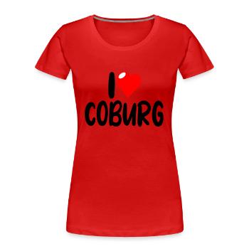 Coburg - Frauen Premium Bio T-Shirt - Rot - Vorne - Mia (176cm)