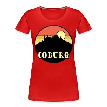 Coburg - Frauen Premium Bio T-Shirt - Rot - Vorne - Mia (176cm)