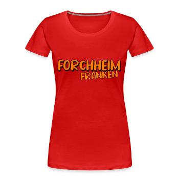 Forchheim - Frauen Premium Bio T-Shirt - Rot - Vorne - Mia (176cm)