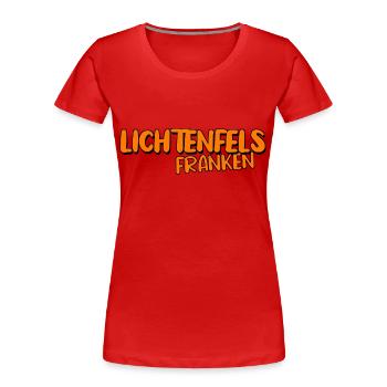 Lichtenfels - Frauen Premium Bio T-Shirt - Rot - Vorne - Mia (176cm)
