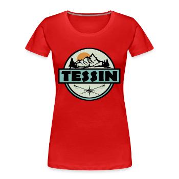Tessin - Frauen Premium Bio T-Shirt - Rot - Vorne - Mia (176cm)