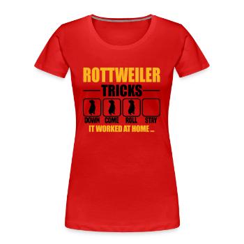 Rottweiler Tricks - Frauen Premium Bio T-Shirt - Rot - Vorne - Mia (176cm)