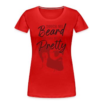 Amoureux de la barbe Homme barbu Ginger - T-shirt bio Premium Femme - rouge - Devant - Mia (176cm)