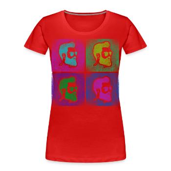 Beard Lover Bearded Man Retro - Women's Premium Organic T-Shirt - red - Front - Mia (176cm)
