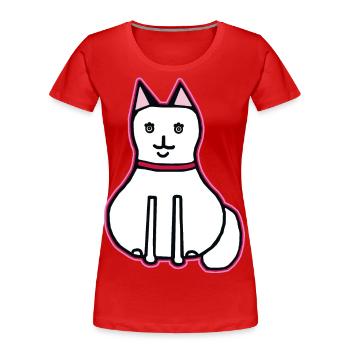 Cat, Pet, Domestic Cat, Animal Lover, Children, Cats - Women's Premium Organic T-Shirt - red - Front - Mia (176cm)