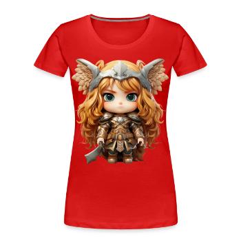 Anja die stolze Wikinger Kriegerin. - Frauen Premium Bio T-Shirt - Rot - Vorne - Mia (176cm)