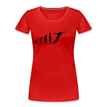 Fechten Evolution Fechter - Frauen Premium Bio T-Shirt - Rot - Vorne - Mia (176cm)