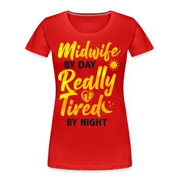 Infirmière sage-femme Accoucheuse Sage-femme - T-shirt bio Premium Femme - rouge - Devant - Mia (176cm)