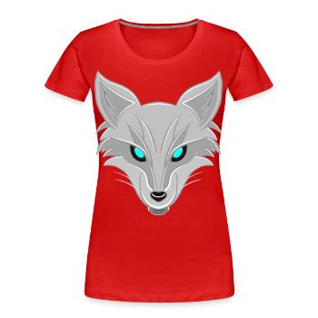 Silberfuchs - Elegantes Tierliebhaber Design - Frauen Premium Bio T-Shirt - Rot - Vorne - Mia (176cm)