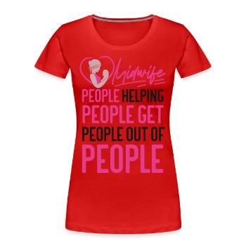 Infirmière sage-femme accoucheuse Sage-femme - T-shirt bio Premium Femme - rouge - Devant - Mia (176cm)