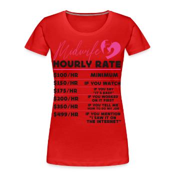 Infirmière sage-femme accoucheuse Sage-femme - T-shirt bio Premium Femme - rouge - Devant - Mia (176cm)