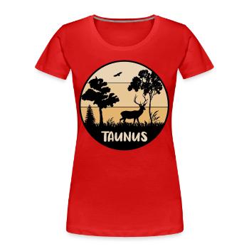Taunus - Frauen Premium Bio T-Shirt - Rot - Vorne - Mia (176cm)