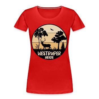 Westruper Heide - Frauen Premium Bio T-Shirt - Rot - Vorne - Mia (176cm)