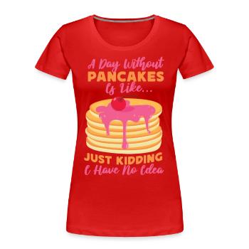 Amoureux des crêpes Les enfants Une journée sans - T-shirt bio Premium Femme - rouge - Devant - Mia (176cm)