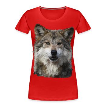 Loup - T-shirt bio Premium Femme - rouge - Devant - Mia (176cm)