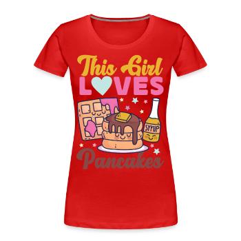Pancake Lover Kids Girl This Girl - Frauen Premium Bio T-Shirt - Rot - Vorne - Mia (176cm)