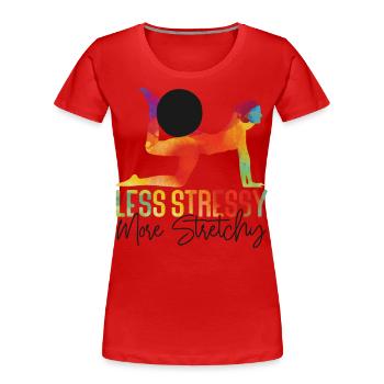 Pilates Instructeur Professeur Jeu de mots - T-shirt bio Premium Femme - rouge - Devant - Mia (176cm)