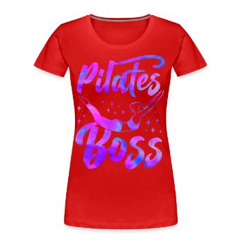 Instructeur de Pilates Professeur de Pilates - T-shirt bio Premium Femme - rouge - Devant - Mia (176cm)