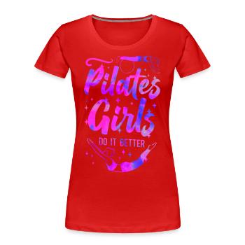 Instructeur de Pilates Professeur de Pilates - T-shirt bio Premium Femme - rouge - Devant - Mia (176cm)