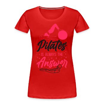 Instructeur de Pilates Professeur de Pilates - T-shirt bio Premium Femme - rouge - Devant - Mia (176cm)