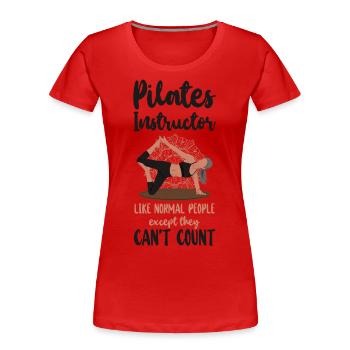 Instructeur de Pilates Professeur de Pilates - T-shirt bio Premium Femme - rouge - Devant - Mia (176cm)