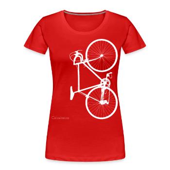 Ciclostorica - Historisches Rennrad in Italien - Frauen Premium Bio T-Shirt - Rot - Vorne - Mia (176cm)
