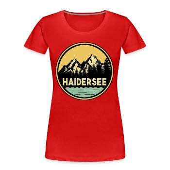 Lac Haidersee - T-shirt bio Premium Femme - rouge - Devant - Mia (176cm)