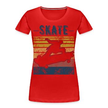 Skate Skater Skateboard - Frauen Premium Bio T-Shirt - Rot - Vorne - Mia (176cm)
