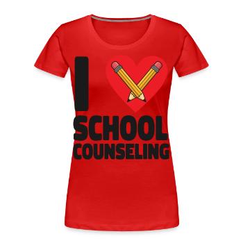 School Counselor Heart I (Heart) - Frauen Premium Bio T-Shirt - Rot - Vorne - Mia (176cm)