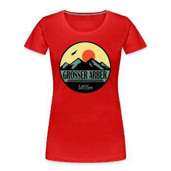 Großer Arber - T-shirt bio Premium Femme - rouge - Devant - Mia (176cm)