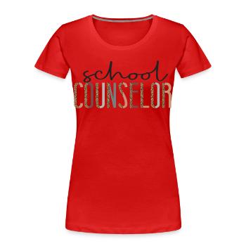 Conseiller scolaire Guépard léopard - T-shirt bio Premium Femme - rouge - Devant - Mia (176cm)