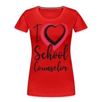 School Counselor Heart I (Heart) - Frauen Premium Bio T-Shirt - Rot - Vorne - Mia (176cm)