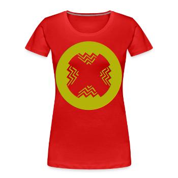 Style intérieur circulaire - T-shirt bio Premium Femme - rouge - Devant - Mia (176cm)